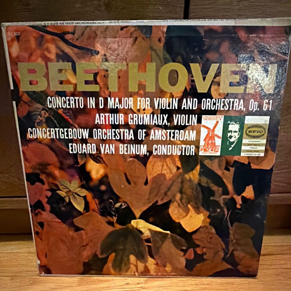 Epic Arthur Grumiaux Beethoven Violin Concerto Op. 61 LP Vinyl LC 3420